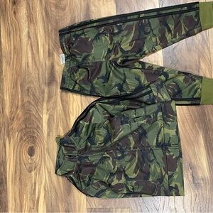 adidas Kids Camouflage Jacket and Pants Set - Green and Brown